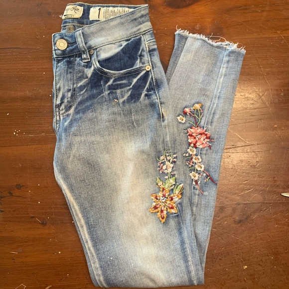 indigo rein embroidered jeans